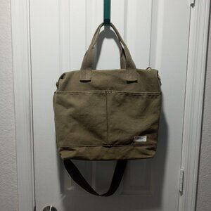 Margot  New York Green Canvas satchel bag